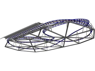 Roller Coaster 3D Model preview