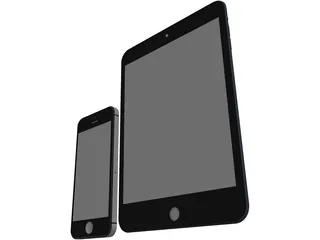 Apple iPad Mini and iPhone 5 3D Model preview