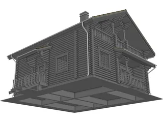 Wood House 3D Model preview