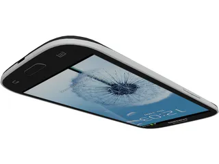 Samsung Galaxy 3 Black 3D Model preview