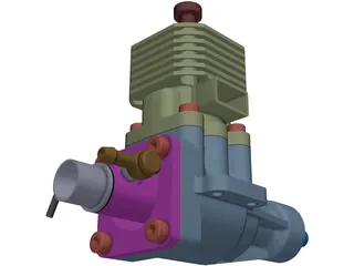 Ethanol RC Auto Combustion Engine 3D Model preview