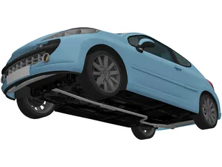 Peugeot 207 3-Door (2006) 3D Model preview