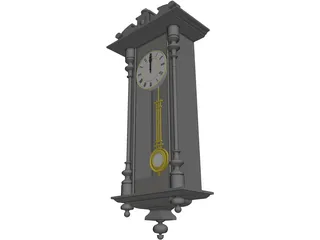 Pendulum Clock 3D Model preview