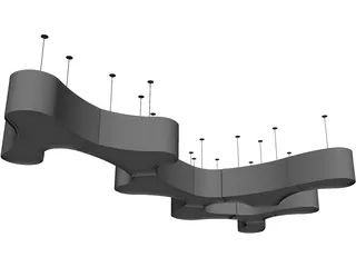 Vibia Ameba Pendant Modular Light 3D Model preview