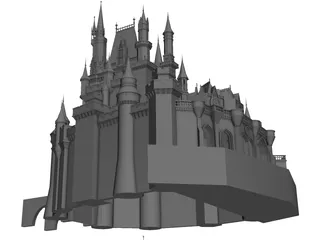 Disney Castle 3D Model preview