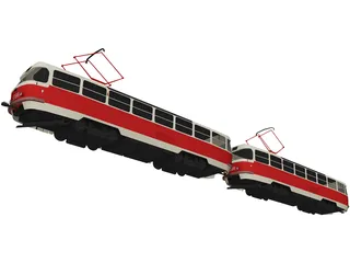 Tatra T30 Train Tramvay 3D Model preview