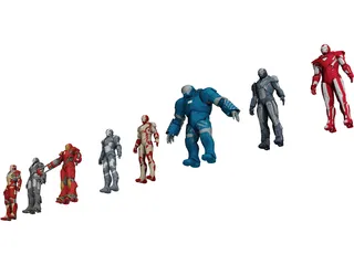 Iron Man Collection 3D Model preview