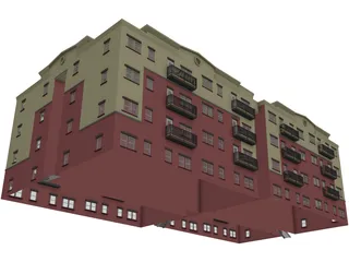 Block House 3D Model preview