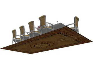 Tables and Chairs 3D Model preview