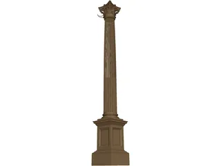 Corinthian Column 3D Model preview
