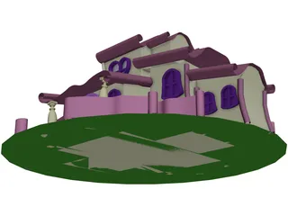Minnie Mouse Cartoon House 3D Model preview