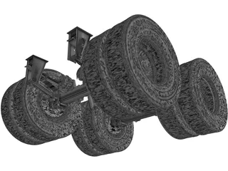 Truck Axle 12 Ton 3D Model preview