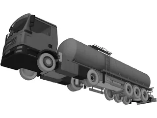 Man Truck Tank 3D Model preview