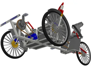 Human Power Hybrid Vehicle 3D Model preview