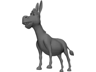 Donkey Cartoon 3D Model preview