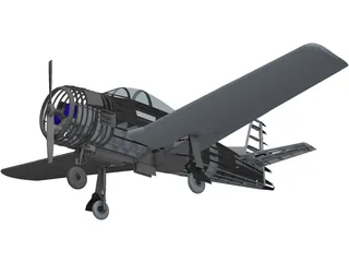 North American T-28 Trojan RC Airplane 3D Model preview
