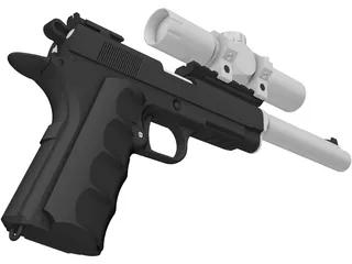 Colt 1911 Long 3D Model preview
