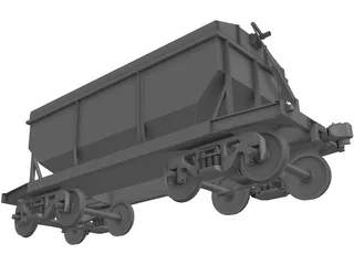 Wagon Open Lid 3D Model preview