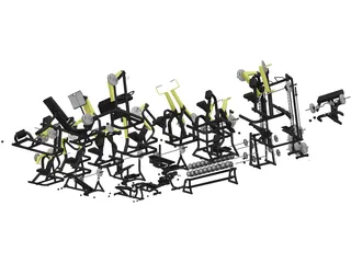 Gym Set Strenght 3D Model preview