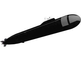 Yasen Class Russian Submarine 3D Model preview