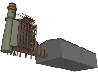 Gas Power Plant 3D Model preview