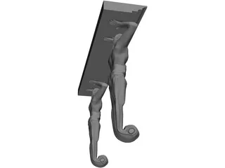 Atlantid Fireplace Supports 3D Model preview