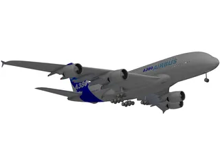Airbus A380 3D Model preview