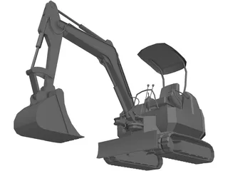 Komatsu Mini Excavator 3D Model preview