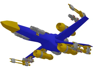X-Wing Plane 3D Model preview