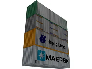 Shipping Containers 3D Model preview