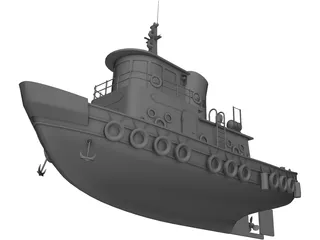 Tug Boat 3D Model preview
