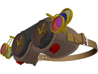 Steampunk Goggles 3D Model preview