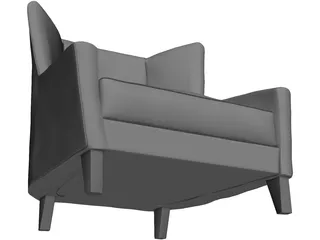 Armchair Vilem 3D Model preview