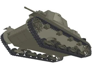 7TP Polish Light Tank 3D Model preview