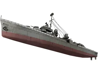 Fletcher Class Destroyer 3D Model preview