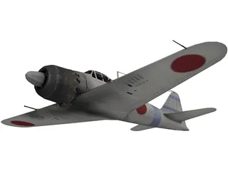 A6M Zero Navy Camo 3D Model preview