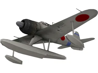 A6M Rufe Navy Camo 3D Model preview