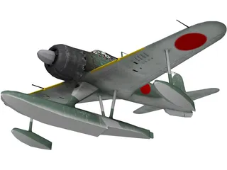 A6M Rufe Ground Camo 3D Model preview