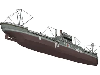 Japanese Merchant Ship 3D Model preview