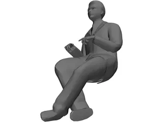 Man Sitting 3D Model preview