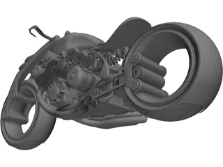 Lo-Rider Motorcycle Concept 3D Model preview