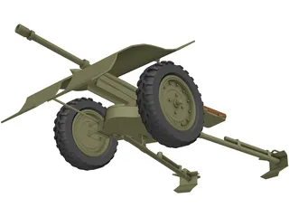 Bofors wz36 Antitank Gun 3D Model preview