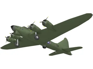 Boeing B-17G Flying Fortress 3D Model preview