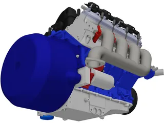 Chevrolet LS3 Engine Block 3D Model preview