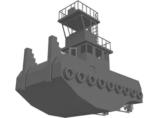 Tug Boat Small Inland 3D Model preview