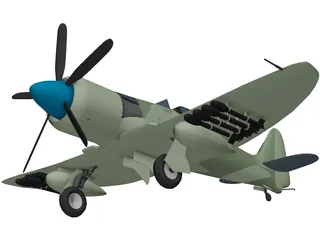 Hawker Sea Fury FB 11 3D Model preview