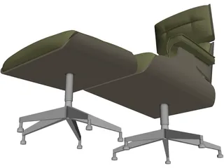 Chair Eames with Footstool 3D Model preview