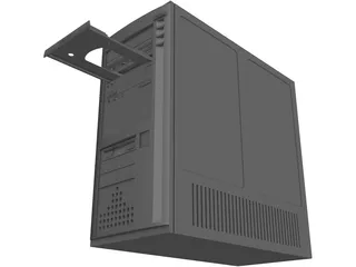 Computer Mini-Tower Case 3D Model preview