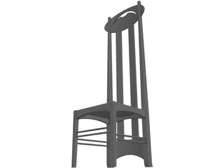 Chair Argyle Charles Rennie Mackintosh 3D Model preview