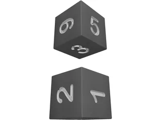 Numbered Dice 3D Model preview